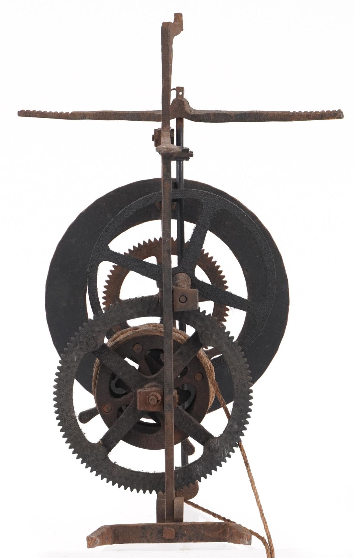 Antique skeleton wall clock, 17cm excluding the weight - Image 5 of 6