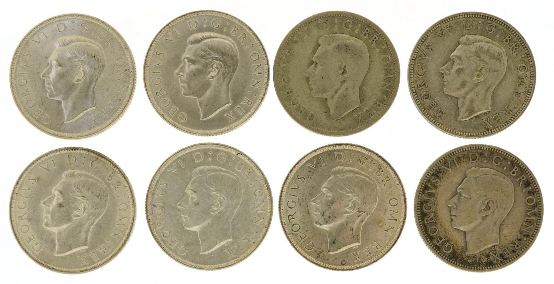 Eight George VI two shillings - Image 2 of 2
