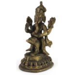 19th century Indian bronze statuette of Ganesh, 12.5cm high