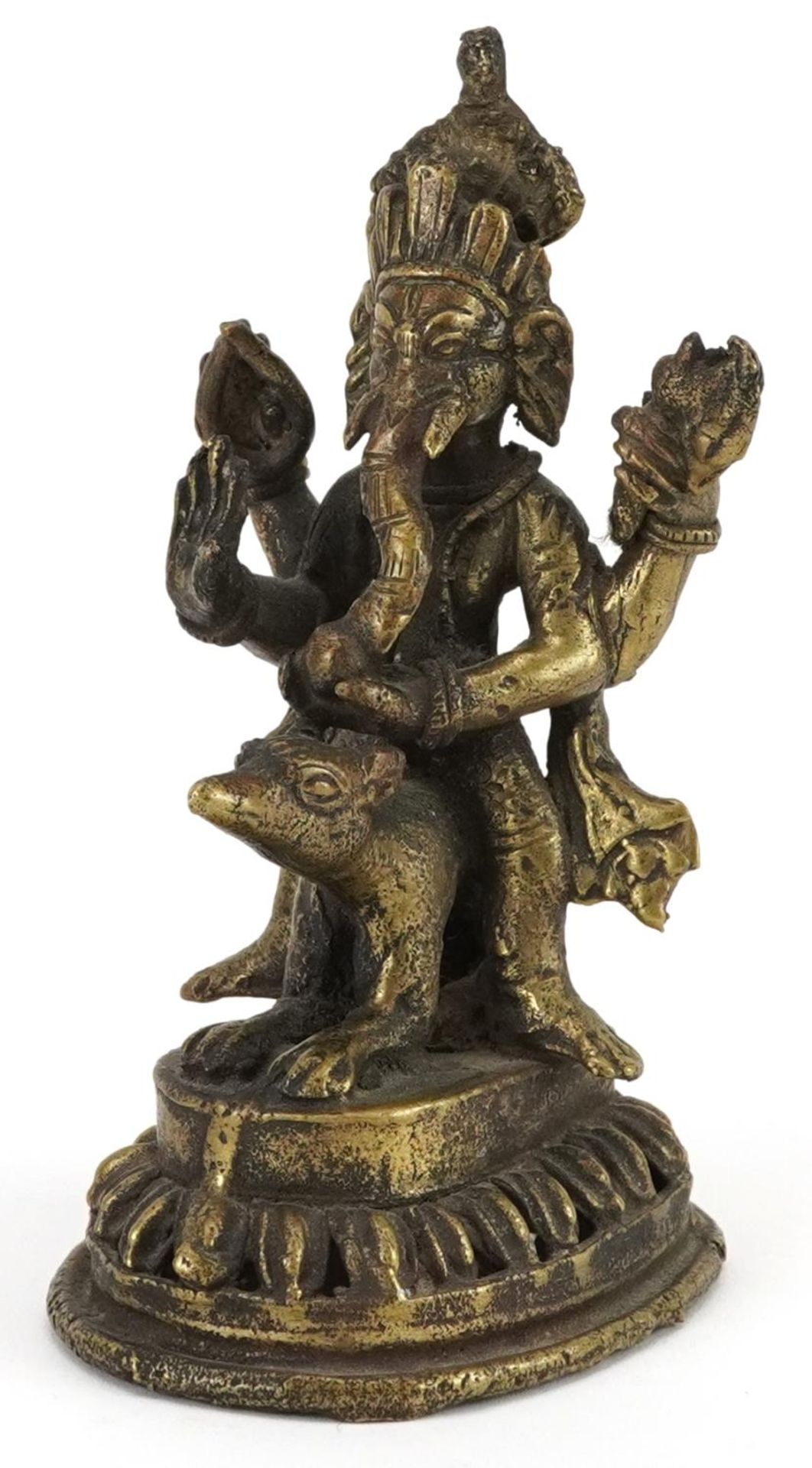19th century Indian bronze statuette of Ganesh, 12.5cm high