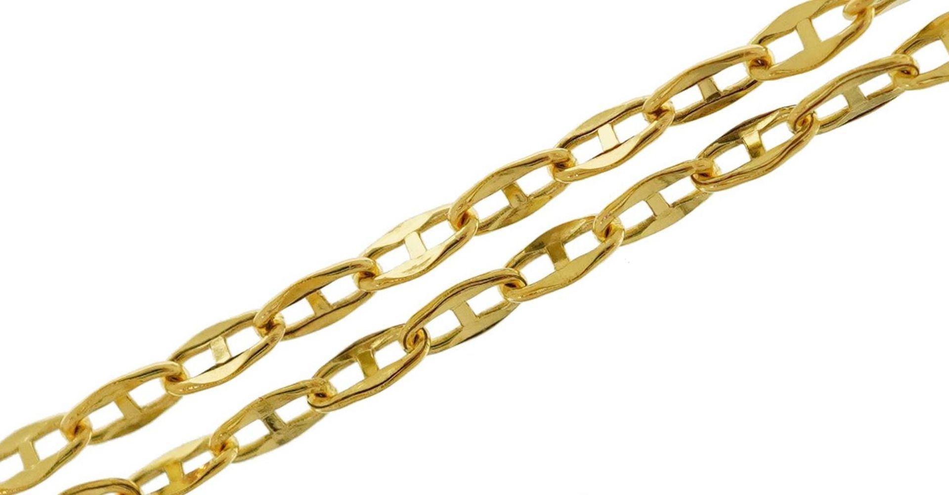 9ct gold fine gucci link necklace, 44cm in length, 0.8g