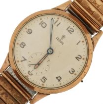 Tudor, gentlemen's manual wristwatch with 9ct gold Rolex case numbered 3826, British Rail