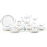 Royal Albert Memory Lane teaware including six place setting, the teapot 25.5cm in length