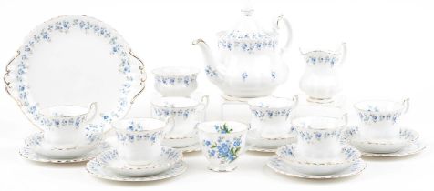 Royal Albert Memory Lane teaware including six place setting, the teapot 25.5cm in length