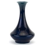 Arts & Crafts vase having a blue lustre glaze, impressed mark to the base, possibly Chinese, 21cm