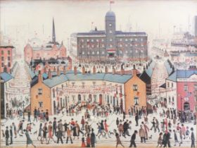 After Laurence Stephen Lowry - Football Match, print in colour, mounted, framed and glazed, 60.5cm x