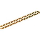 9ct gold fine box link necklace, 44cm in length, 0.9g