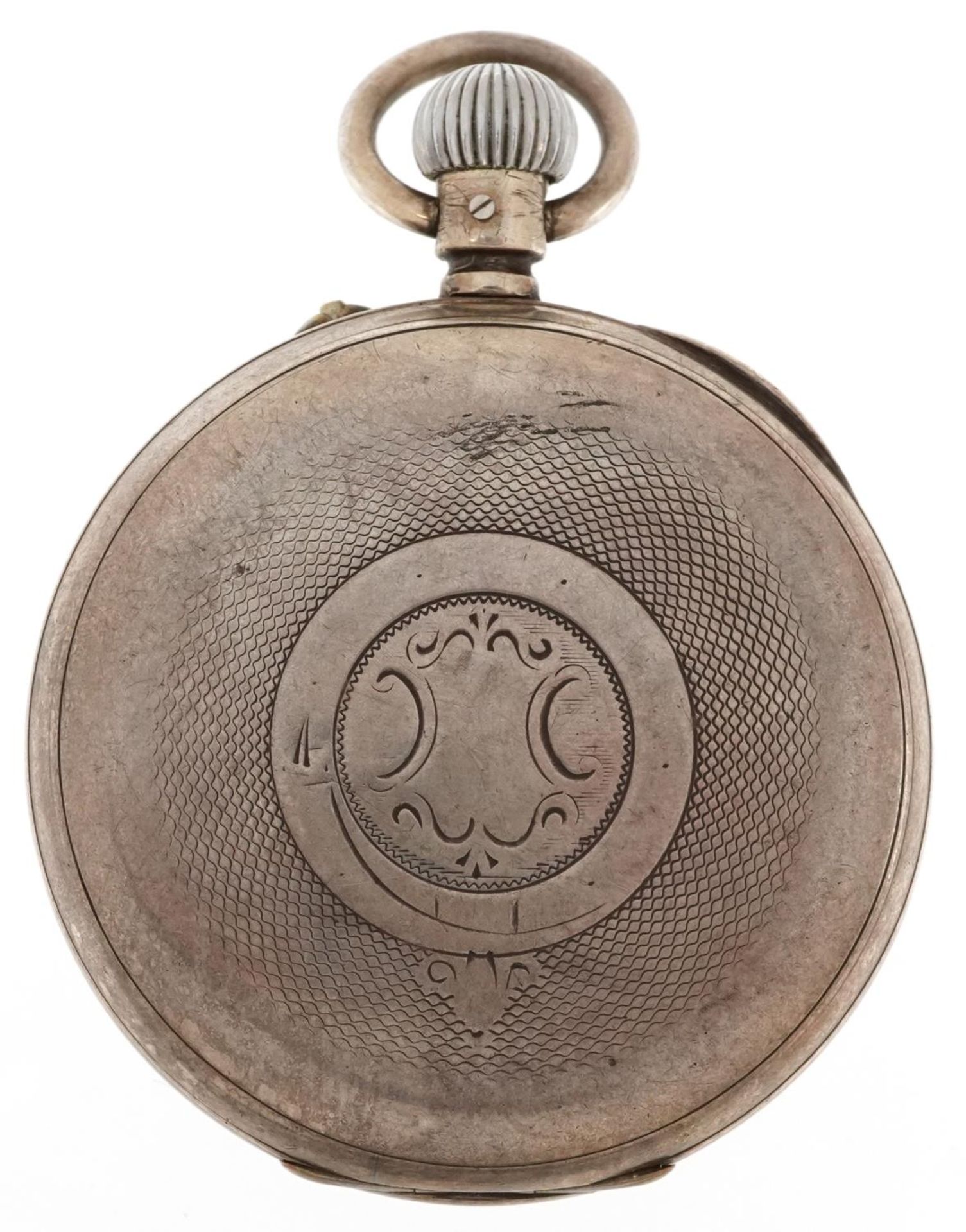 Gentlemen's continental silver keyless open face chronograph pocket watch having enamelled and - Bild 2 aus 4