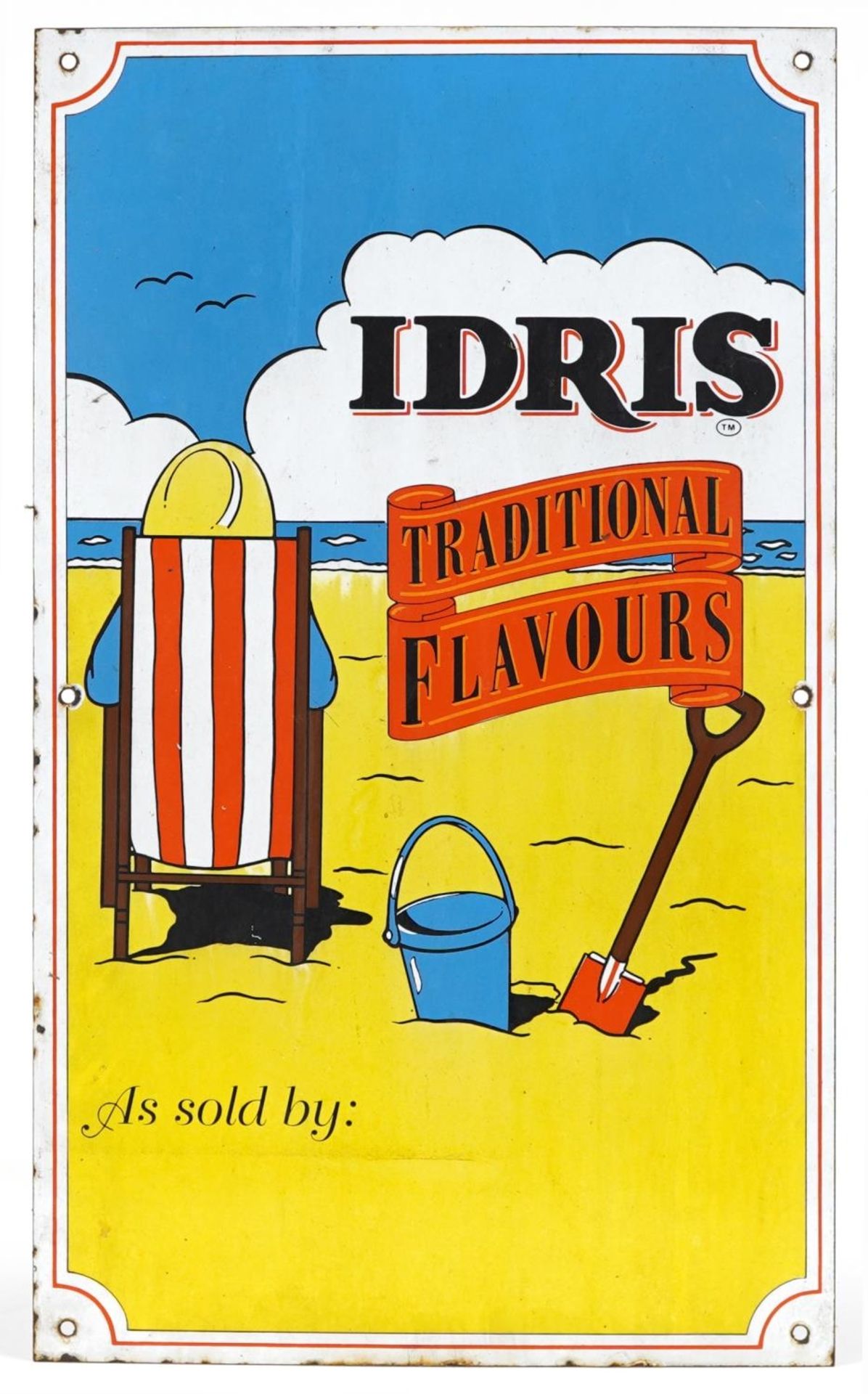 Idris Traditional Flavours enamel advertising sign, 51cm x 30.5cm