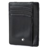 Montblanc, German black leather card holder with dust bag, 11.5cm x 8.5cm