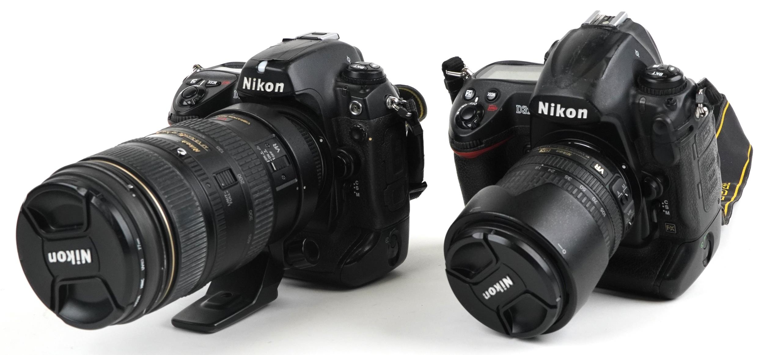 Two Nikon cameras with accessories comprising Nikon D3X with 80-105mm DX lens and Nikon D2X with - Image 4 of 5