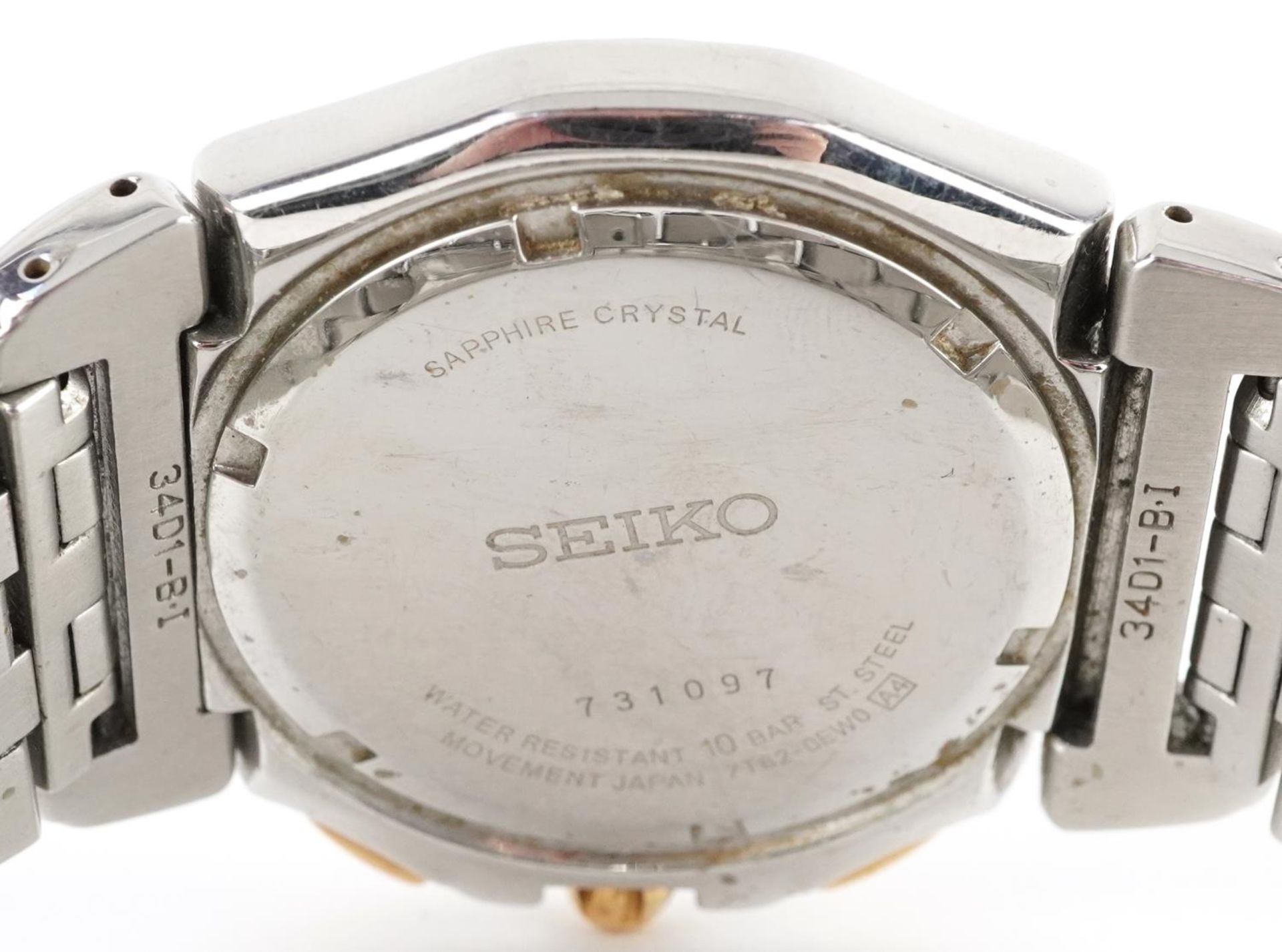 Seiko, gentlemen's Seiko 7T62 chronograph wristwatch having silvered dial with date aperture, serial - Bild 4 aus 5