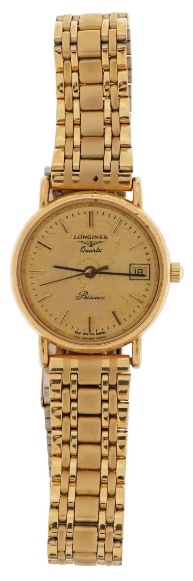 Longines, ladies Longines Presence quartz wristwatch with date aperture, the case numbered 25849136, - Bild 2 aus 5