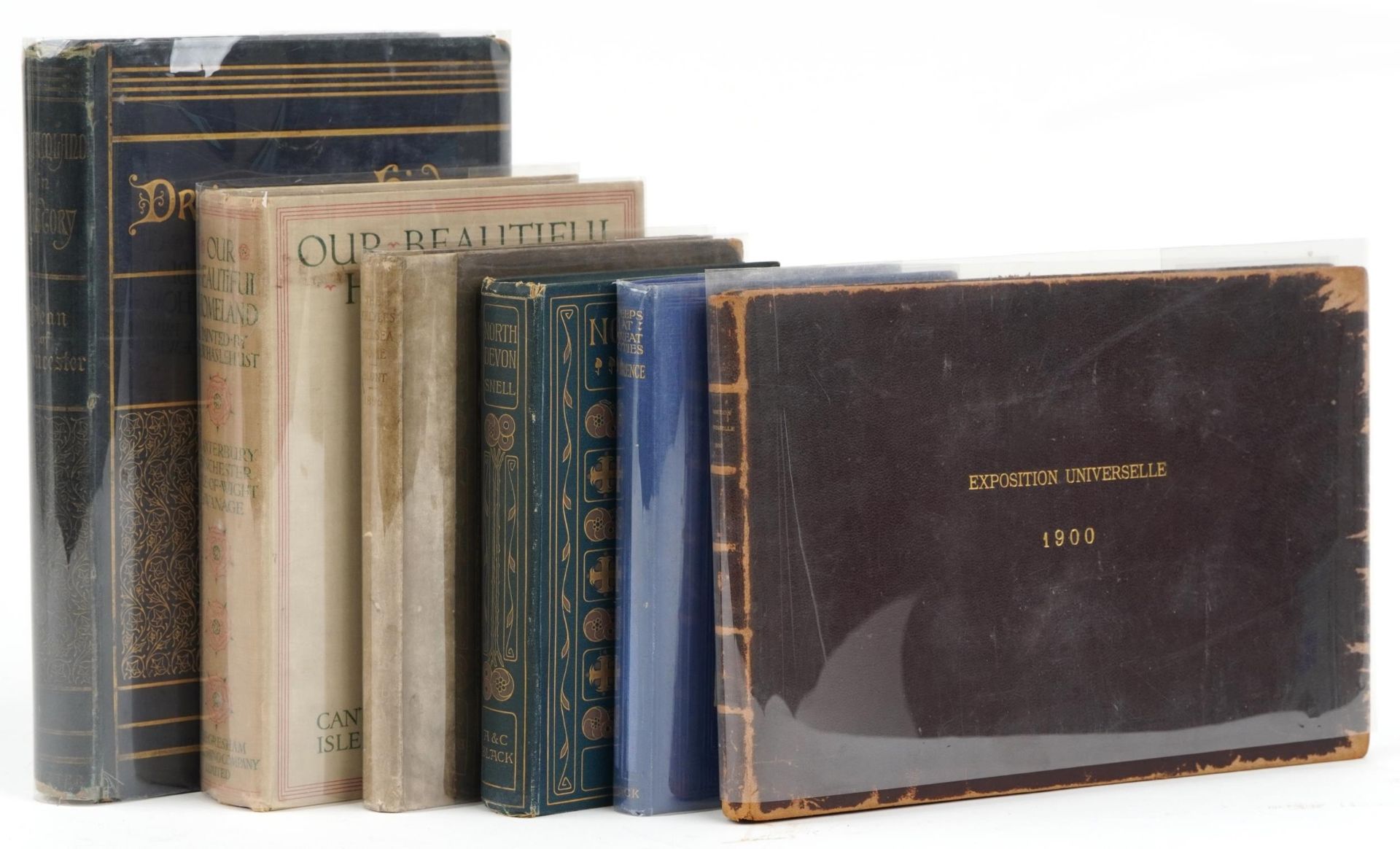 Six hardback books comprising Our Beautiful Homeland, Exposition Universelle 1900, The Charles
