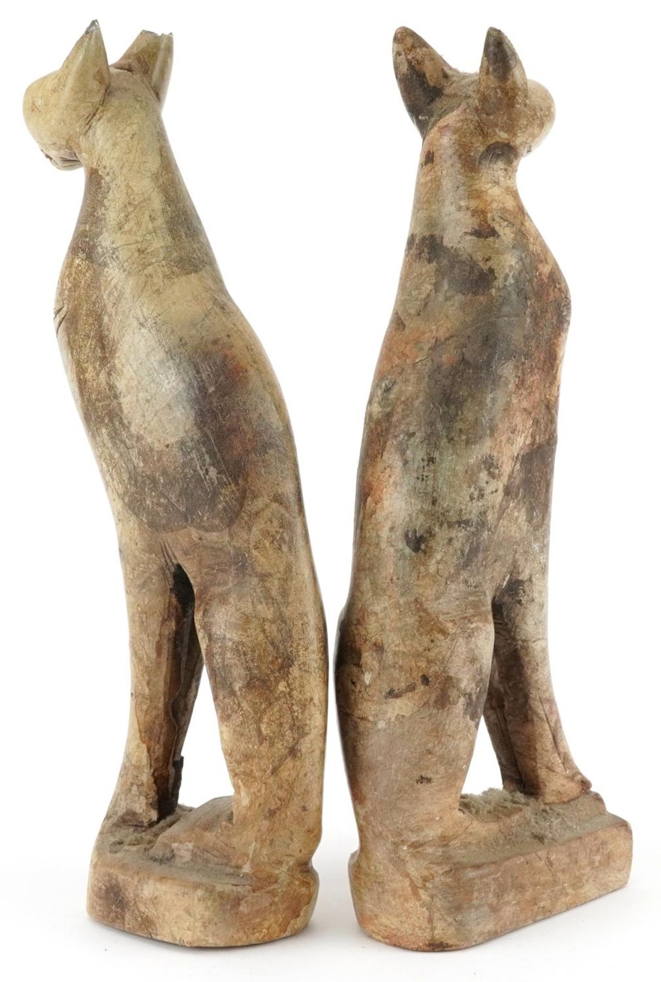 Pair of Egyptian carved stone Bastet cats, each 25cm high - Bild 2 aus 3
