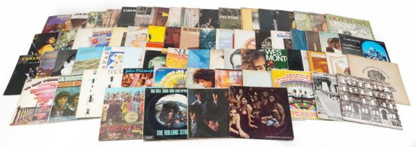 Vinyl LP records including The Jimi Hendrix Experience, Electric Ladyland, Led Zeppelin, The