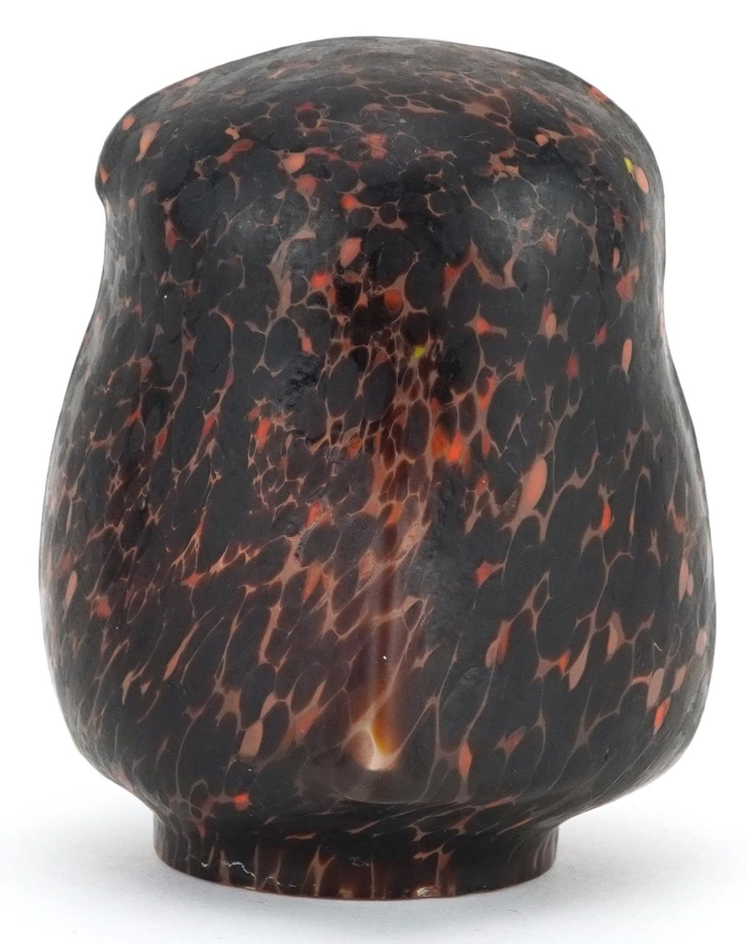 Brown and orange mottled glass shade in the form of an owl, 7cm high - Image 3 of 4