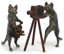 Two Austrian style cold painted bronzes of comical casts, 6.5cm high
