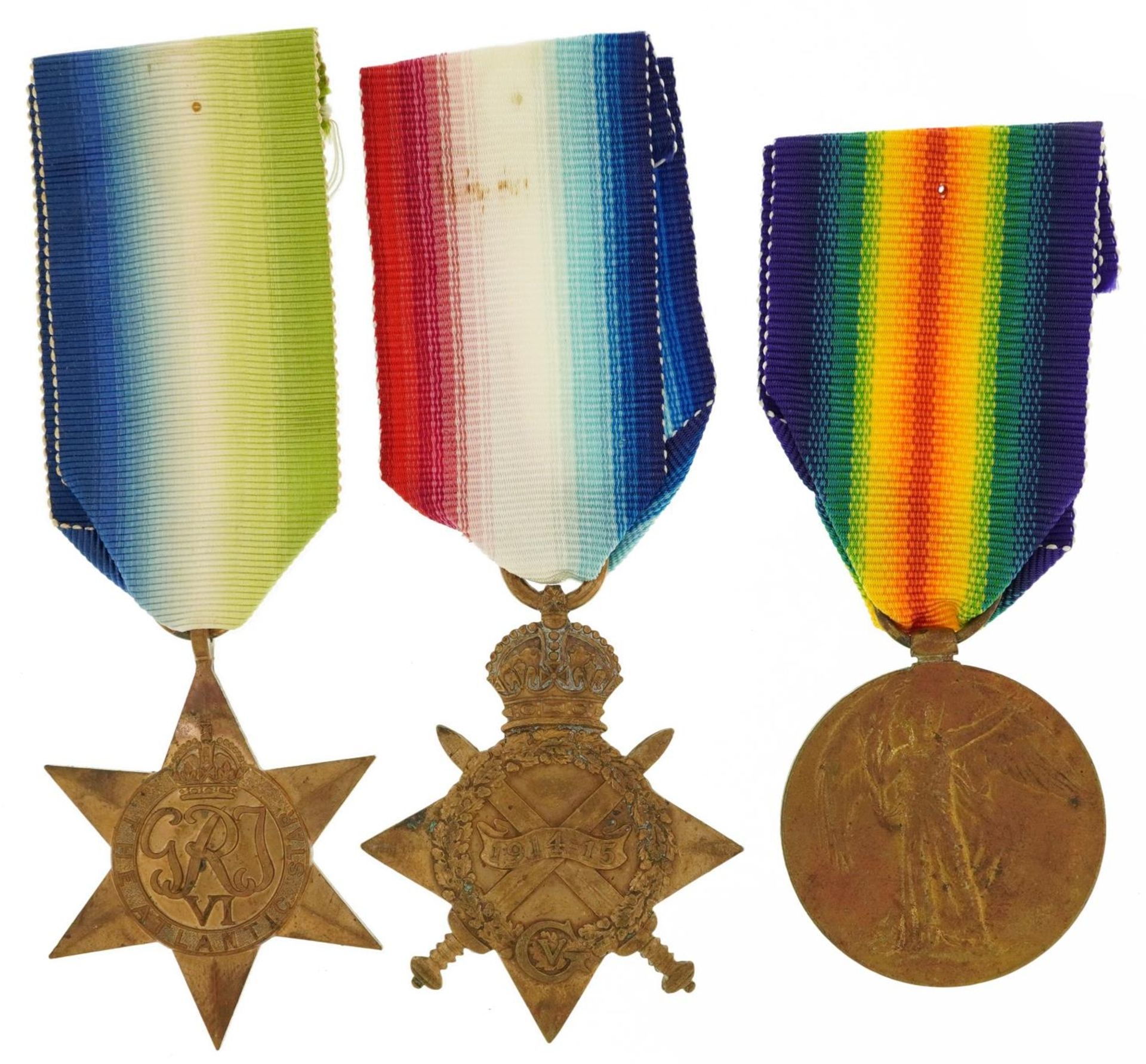 British military World War I and World War II three medal group including a trio awarded to - Image 2 of 4