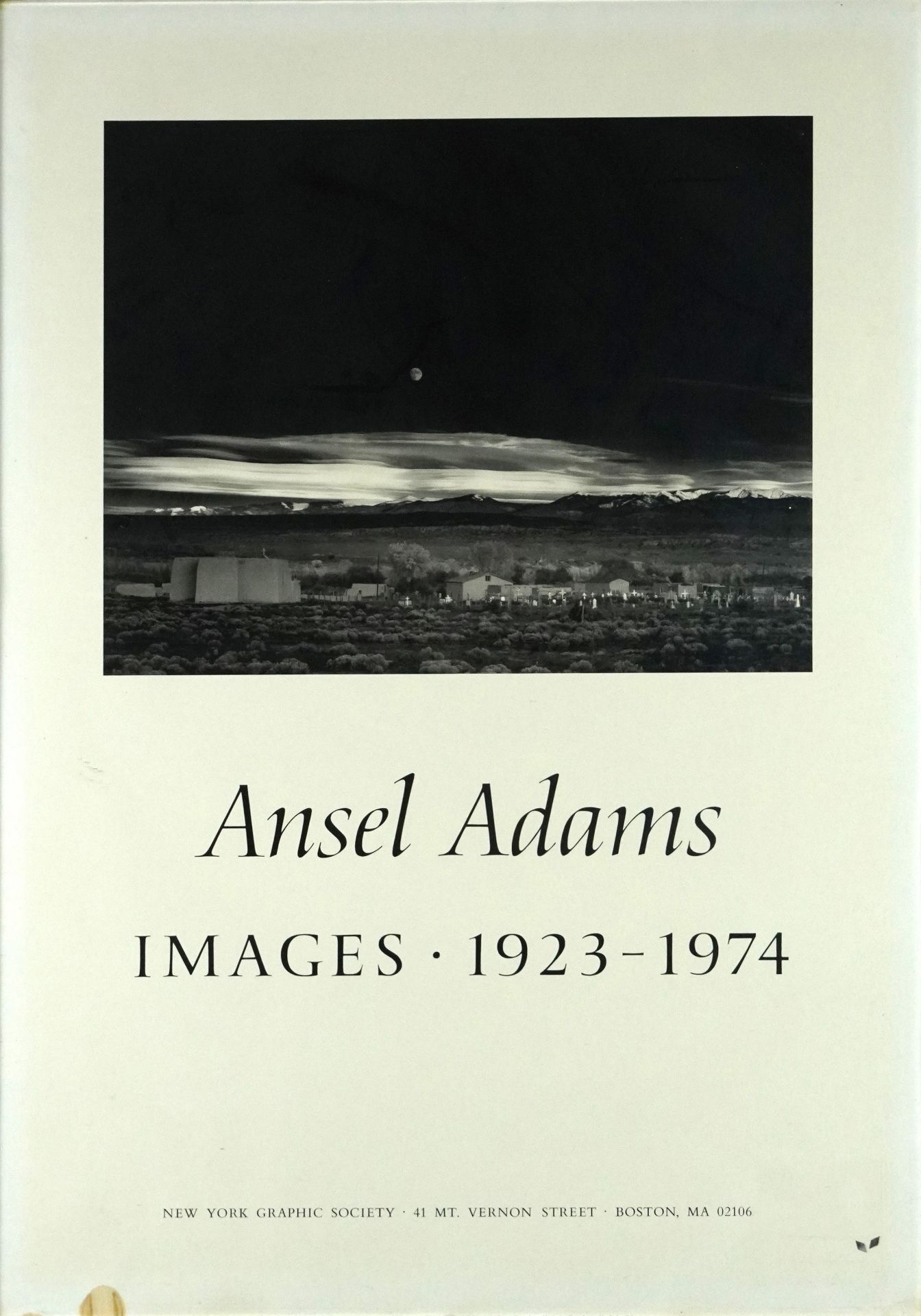 Ansel Adams Images 1923-1974 gallery poster, New York Graphics Society, framed and glazed, 90cm x