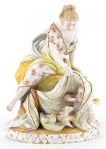 Vion et Baury, 19th century Paris porcelain figure group of a scantily dressed female and Putti