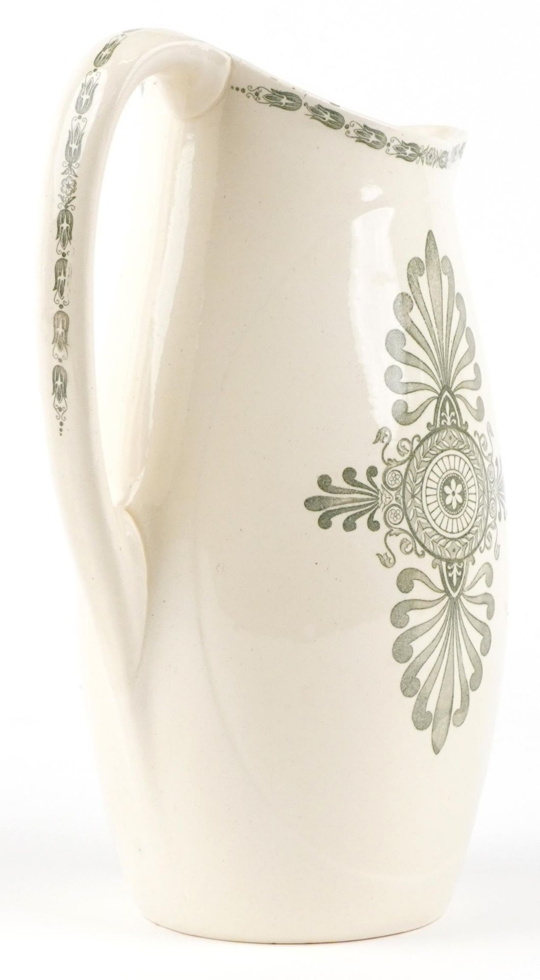Maison of Longchamp, French Art Nouveau jug transfer printed with stylised floral motifs, 35.5cm - Bild 3 aus 5