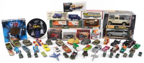 Vintage and later diecast model vehicles, some with boxes and a Corgi Doctor Who 40th Anniversary