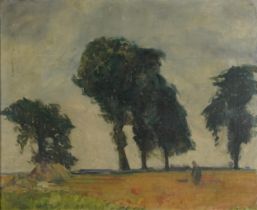 Harvest scene, French Impressionist oil on canvas, various inscriptions verso, from the collection