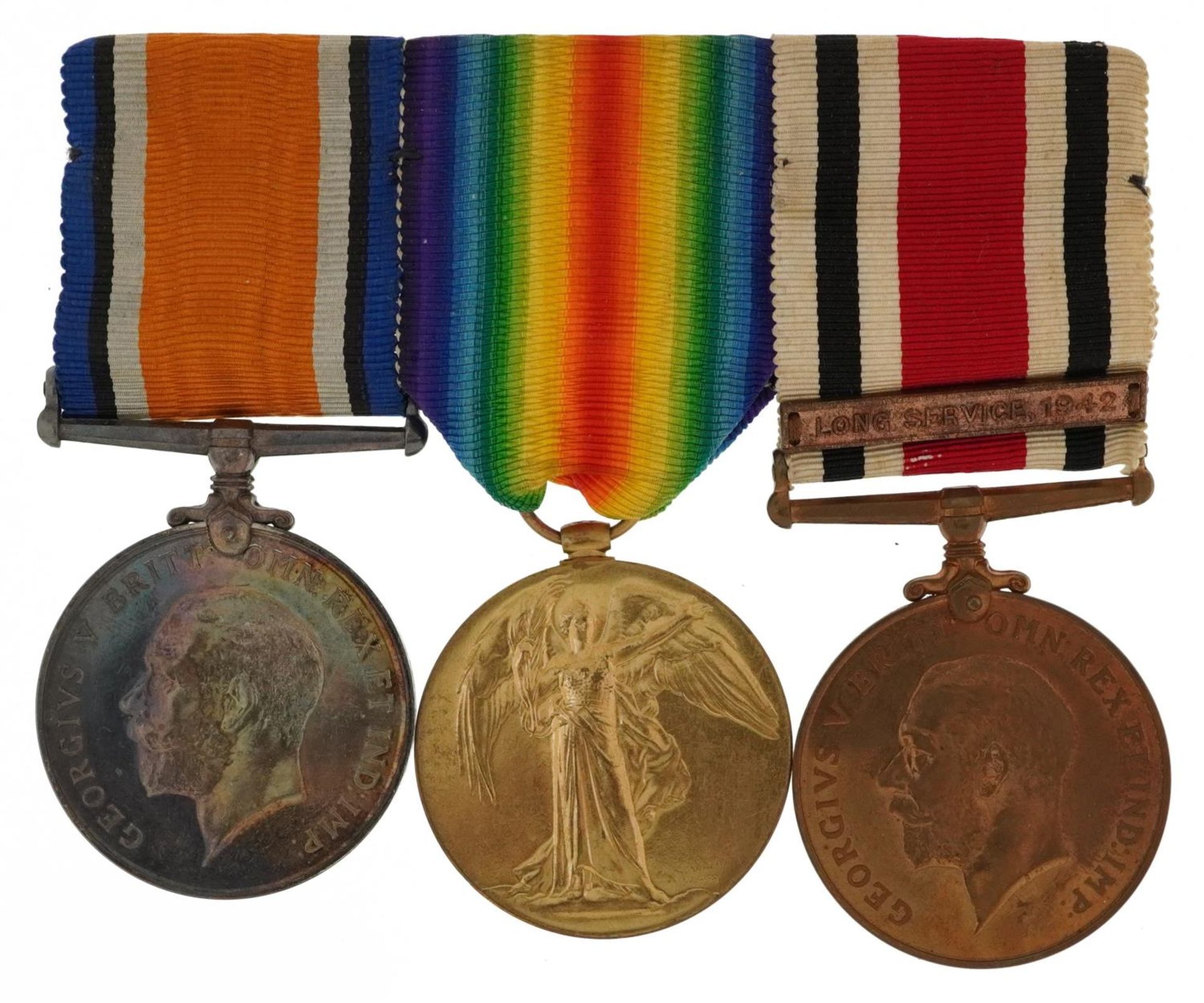 British military World War I three medal group with photograph of soldier in question, comprising - Bild 3 aus 7