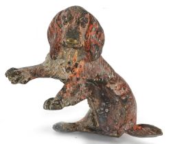 Austrian style cold painted bronze begging dog, 8cm in length