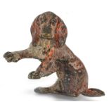 Austrian style cold painted bronze begging dog, 8cm in length