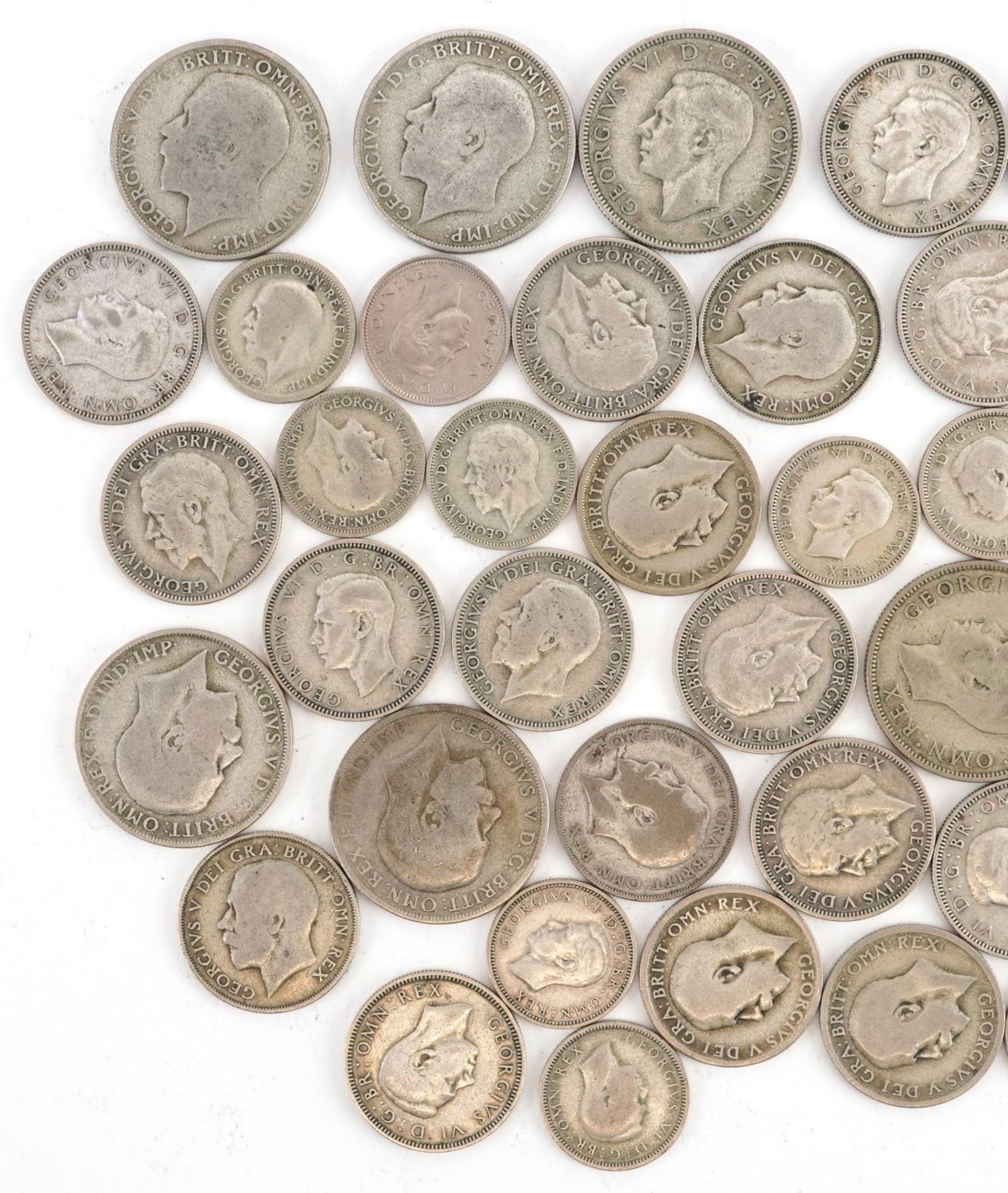 British pre decimal, pre 1947 coinage including florin and shillings, 255g - Image 5 of 6