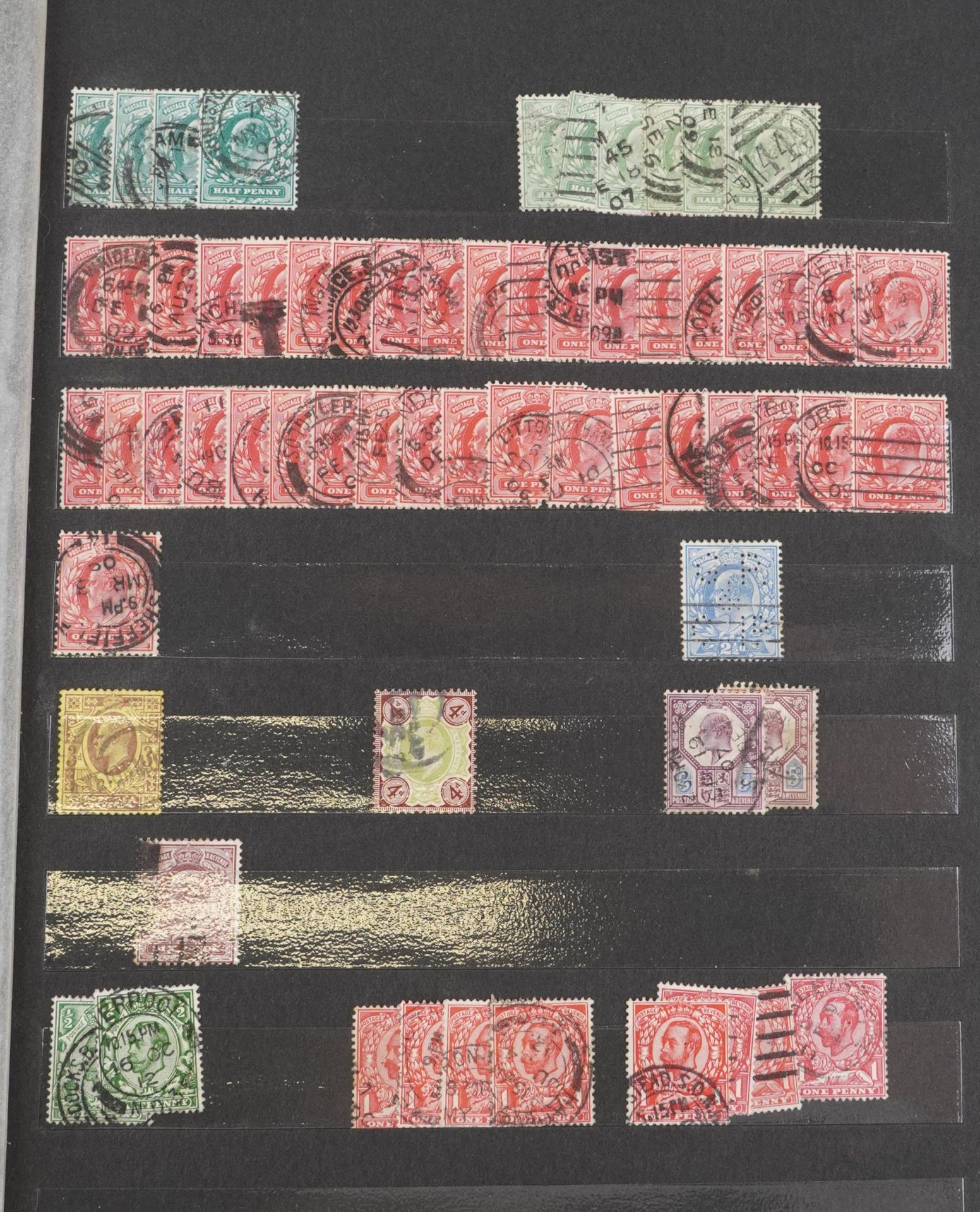 Victorian and later British stamps arranged in a stock book including Two Penny Blue, Penny Reds and - Image 3 of 8