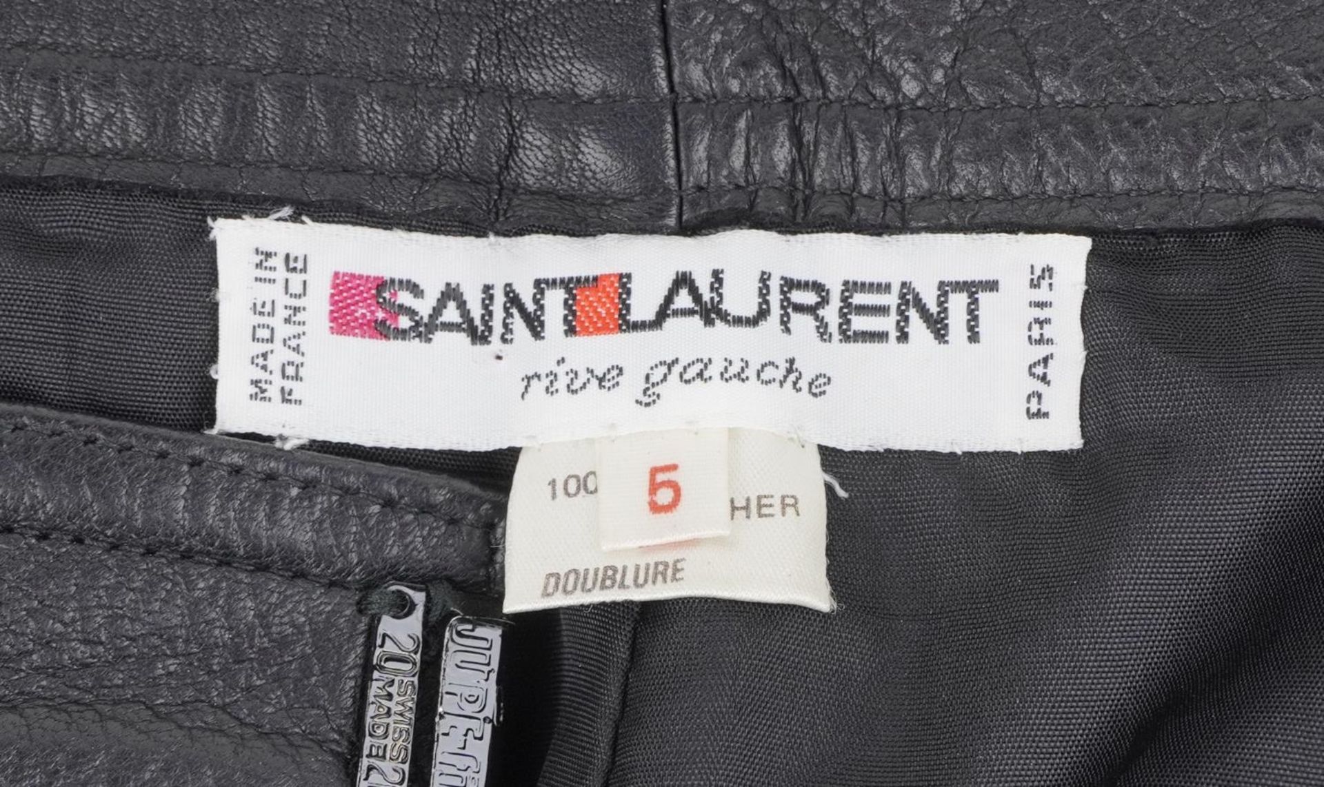 Yves Saint Laurent, Pair of vintage French Rive Gauche leather trousers, size 5 - Bild 4 aus 4
