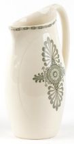 Maison of Longchamp, French Art Nouveau jug transfer printed with stylised floral motifs, 35.5cm