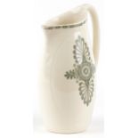 Maison of Longchamp, French Art Nouveau jug transfer printed with stylised floral motifs, 35.5cm