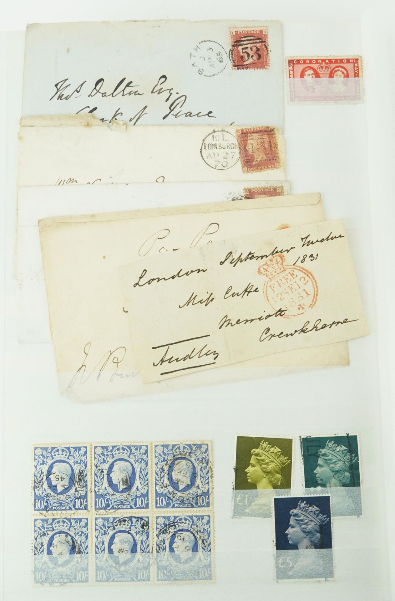 Victorian and later British stamps and postal history arranged in a stock book including Penny Reds, - Bild 12 aus 17