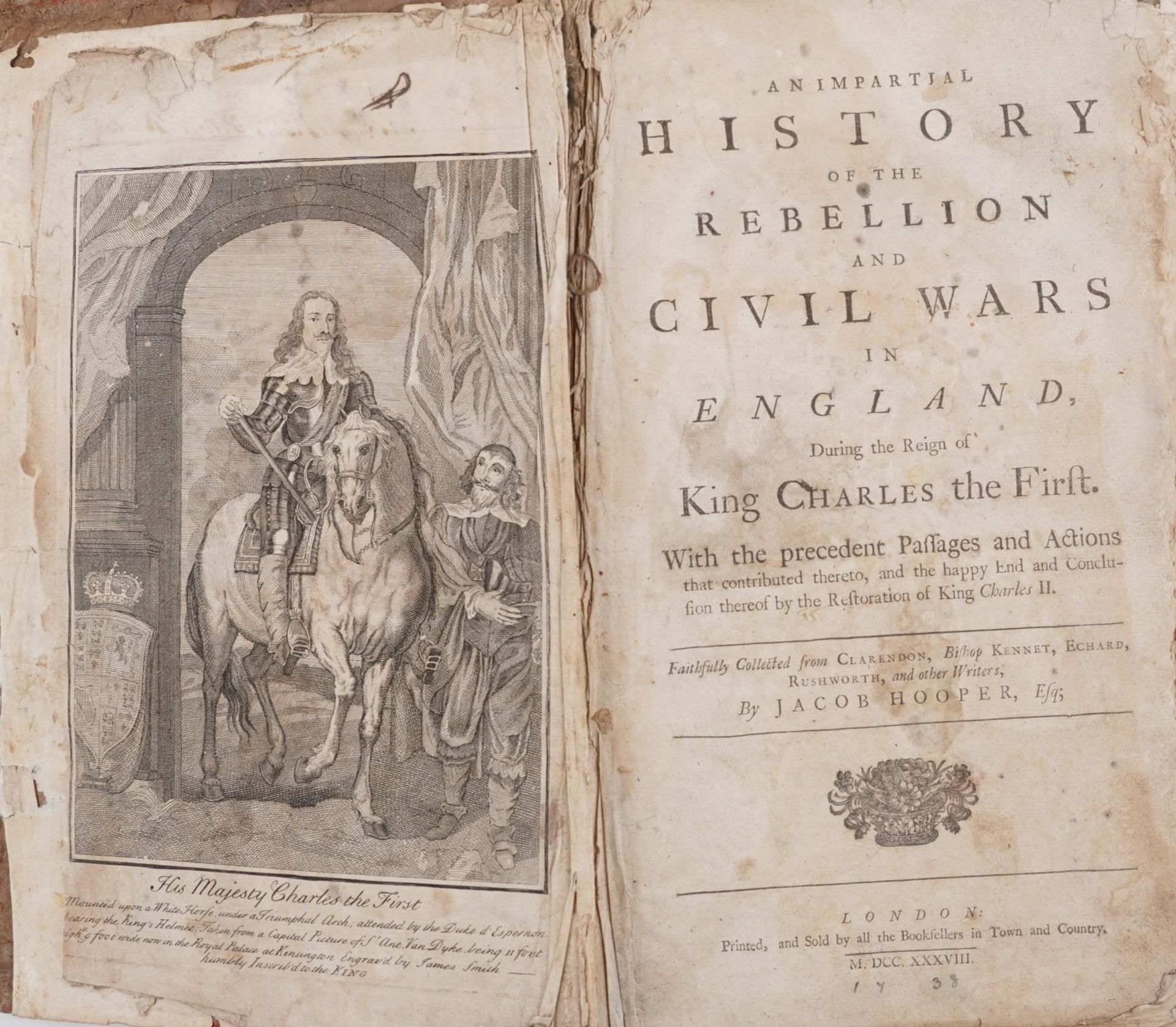 Impartial History of the Rebellion and Civil Wars in England During the Reign of Charles I, early - Image 2 of 3