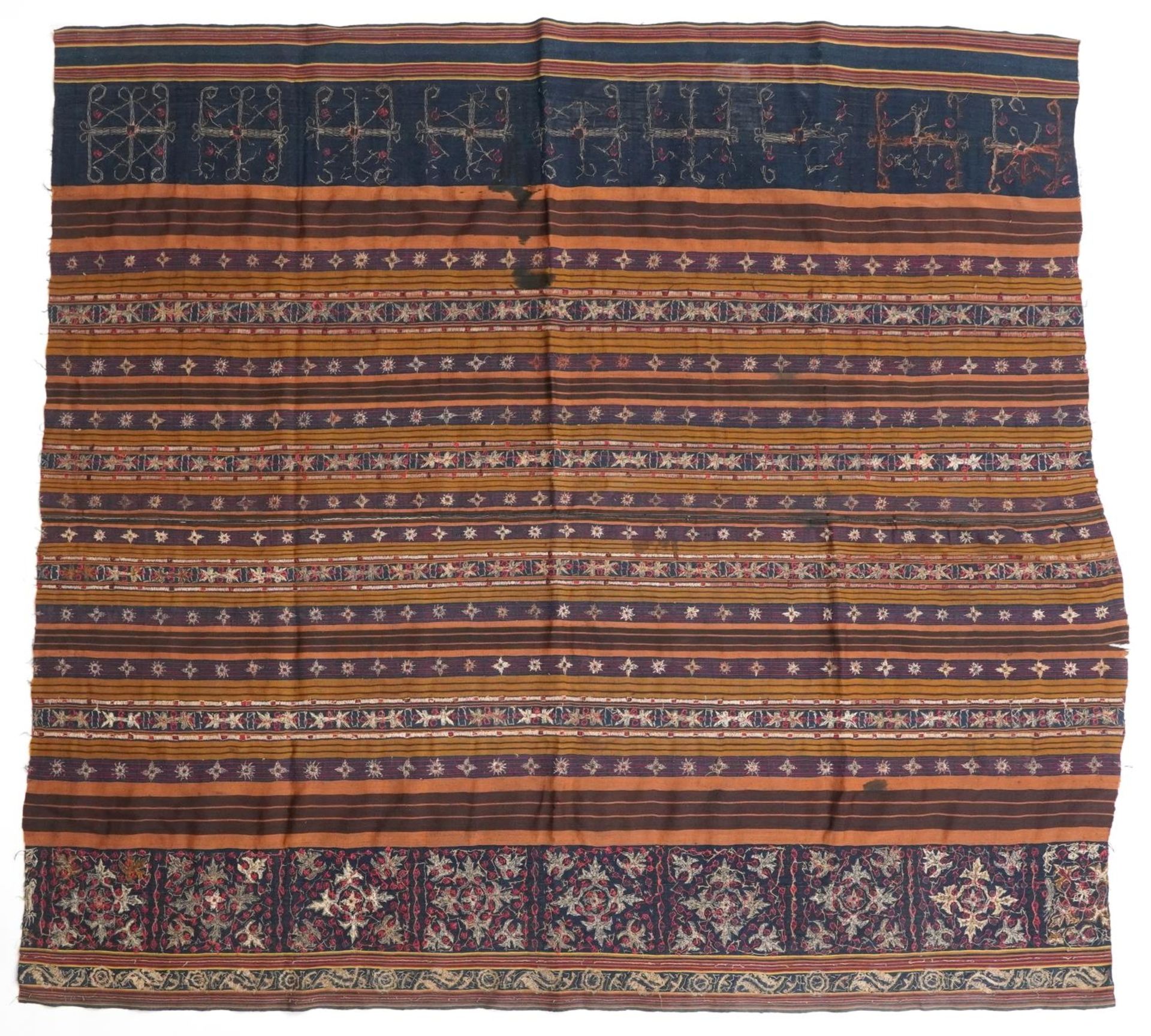 Islamic gold braided textile embroidered with flowers and a robe, the robe 115cm high - Image 7 of 7