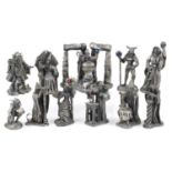 Eleven Myth & Magic pewter wizards and demons including The Astronomer and The Cauldron of Light,