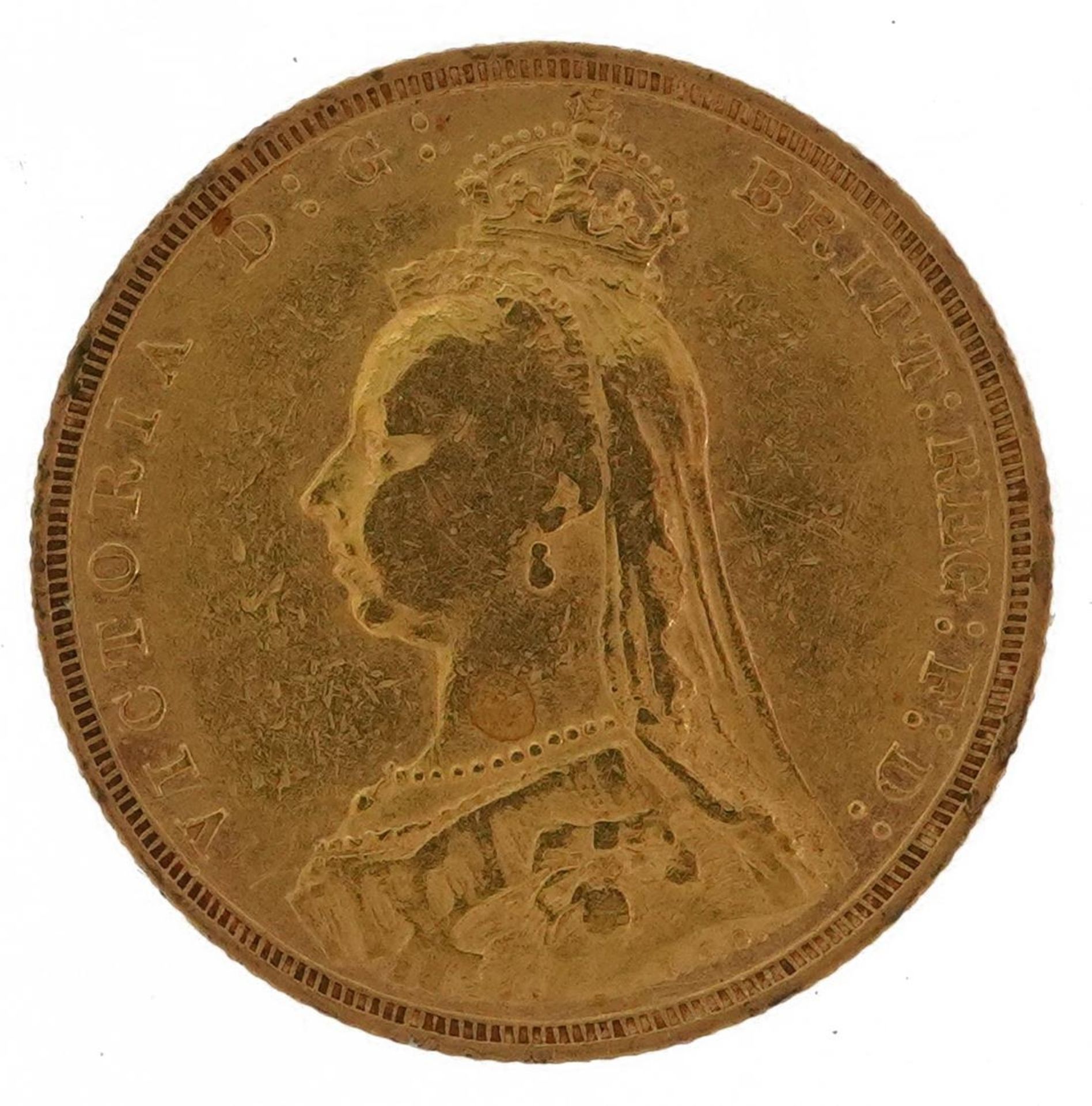 Queen Victoria Jubilee head 1893 gold sovereign, Sydney Mint - Image 2 of 3