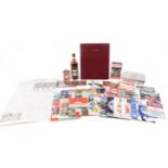 Sporting interest football memorabilia including Liverpool FC History from 1906 book and various