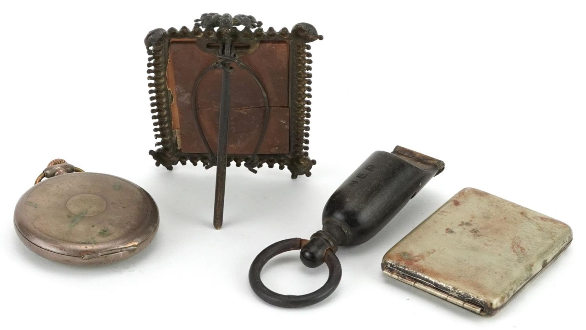 19th century and later sundry items including 800 grade silver pocket watch and horn whistle, the - Image 4 of 5