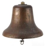 Antique patinated bronze ship's bell, 20.5cm high