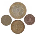 United States of America coinage including 1921 Liberty Head dollar and 1969 half dollar