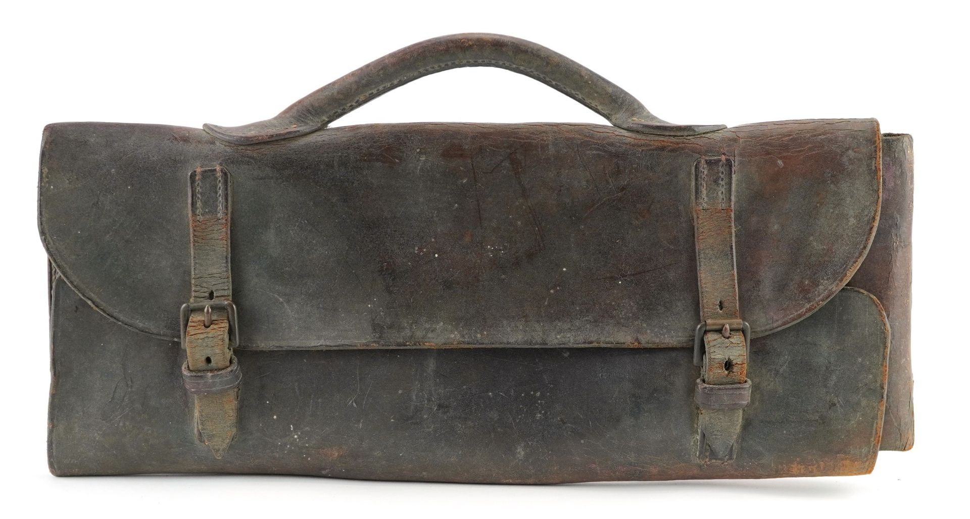 Victorian leather farrier's bag, 40cm wide