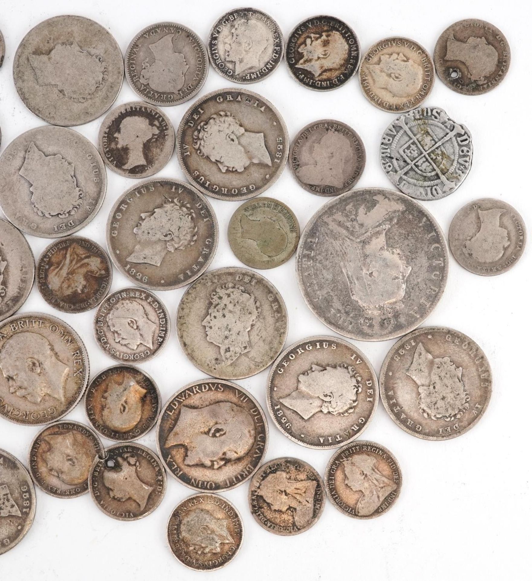 British pre decimal, pre 1947 coinage including half crown and shillings, 120g - Bild 6 aus 6
