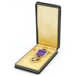 American military World War II Purple Heart with lapel pin housed in a fitted box