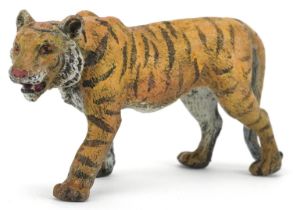 Austrian style cold painted bronze tiger, 10.5cm in length