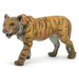 Austrian style cold painted bronze tiger, 10.5cm in length